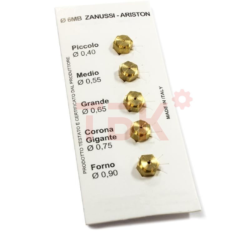 Жиклер газовой плиты GPL GAS Ø6 MB комплект ZANUSSI ARISTON CU0260 Жиклер газовой плиты GPL GAS Ø6 MB комплект ZANUSSI ARISTON CU0260 фото